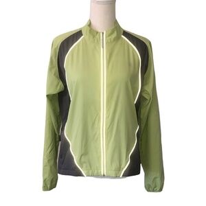 ARIAT Windbreaker Jacket Women's Size Medium Green Reflective Lightweight